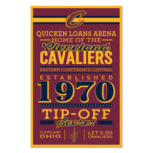Cleveland Cavaliers Sign 11x17 Wood Established Design - WinCraft