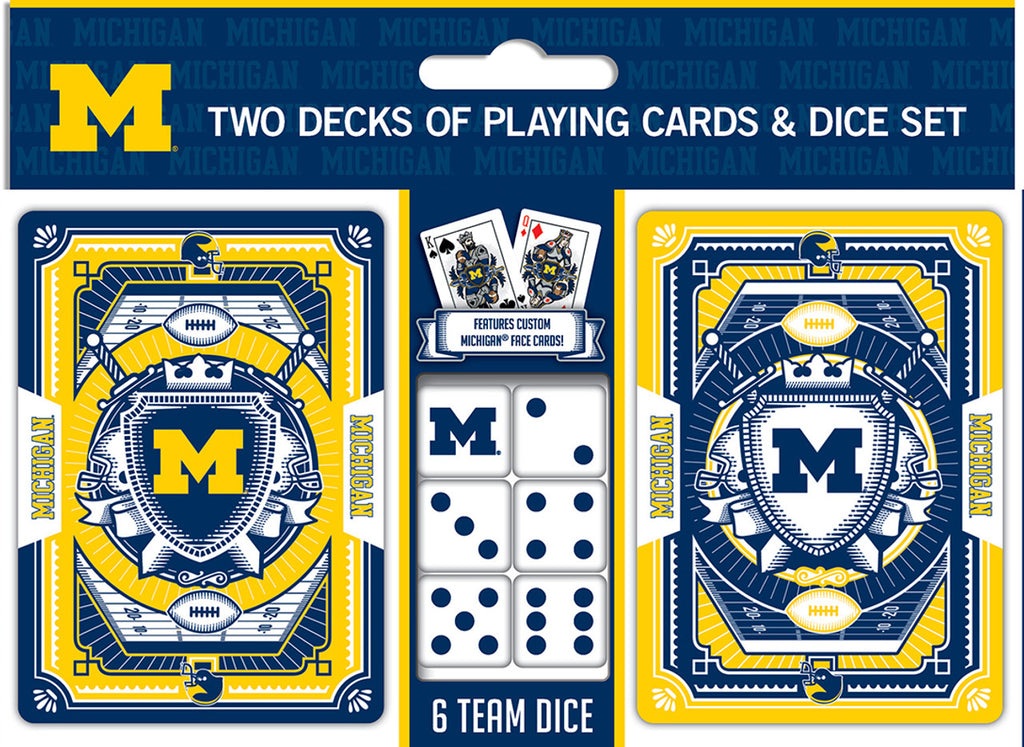 Michigan Wolverines Playing Cards and Dice Set - Masterpieces Puzzle Company