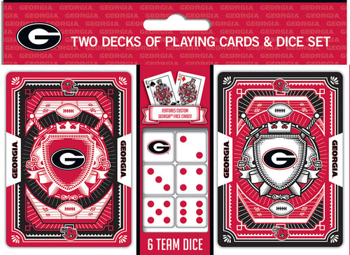 Georgia Bulldogs Playing Cards and Dice Set - Masterpieces Puzzle Company