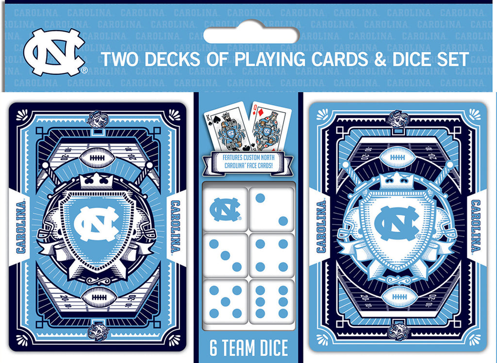 North Carolina Tar Heels Playing Cards and Dice Set - Masterpieces Puzzle Company