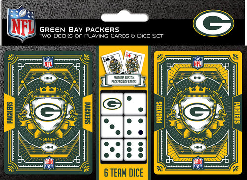 Green Bay Packers Playing Cards and Dice Set - Masterpieces Puzzle Company