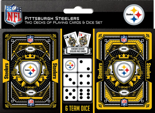 Pittsburgh Steelers Playing Cards and Dice Set - Masterpieces Puzzle Company