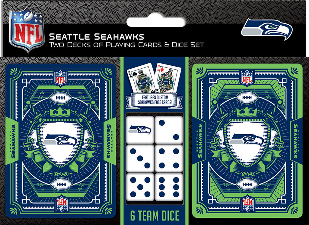 Seattle Seahawks Playing Cards and Dice Set - Masterpieces Puzzle Company
