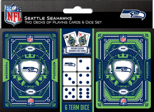 Seattle Seahawks Playing Cards and Dice Set - Masterpieces Puzzle Company