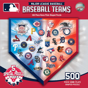 MLB Baseball Home Plate Shaped Puzzle 500 Piece - Masterpieces Puzzle Company