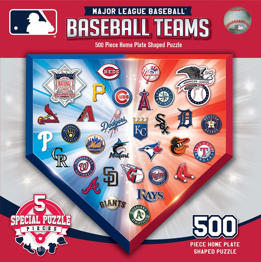 MLB Baseball Home Plate Shaped Puzzle 500 Piece - Masterpieces Puzzle Company