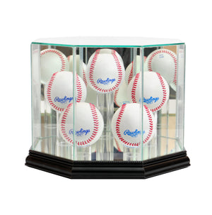 Octagon 5 Baseball Display Case with Black Moulding
