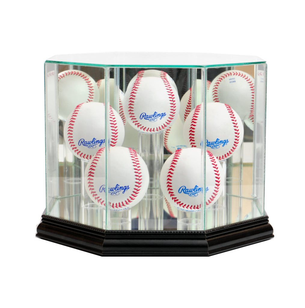 Octagon 5 Baseball Display Case with Black Moulding