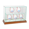 5 Upright Baseball Display Case with Walnut Moulding