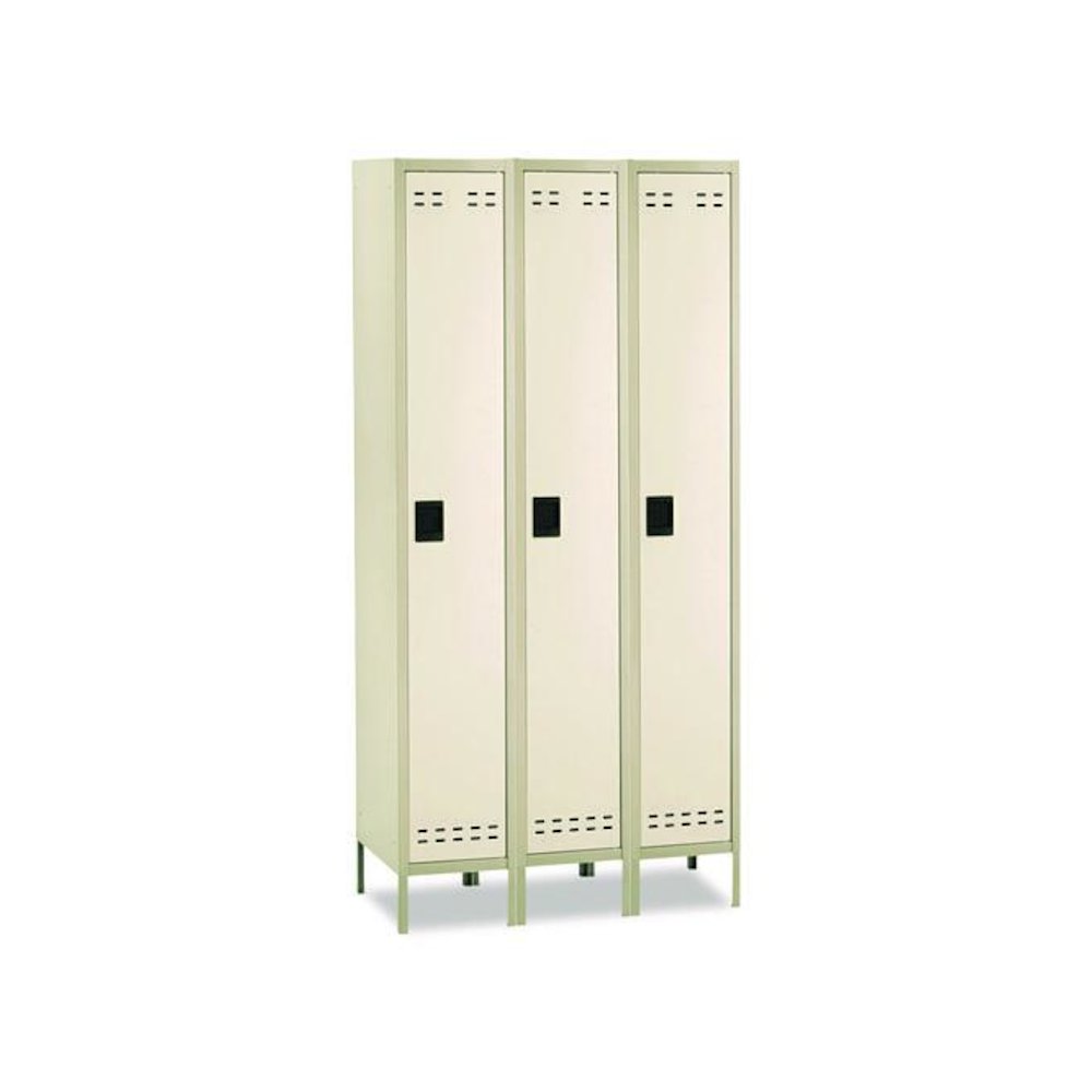 Single-Tier, Three-Column Locker, 36w x 18d x 78h, Two-Tone Tan - Safco