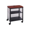 Impromptu Deskside Machine Stand, Metal, 3 Shelves, 100 lb Capacity, 26.25'' x 21'' x 26.5'', Cherry/White/Black - Safco