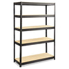 Boltless Steel/Particleboard Shelving, Five-Shelf, 48w x 18d x 72h, Black - Safco