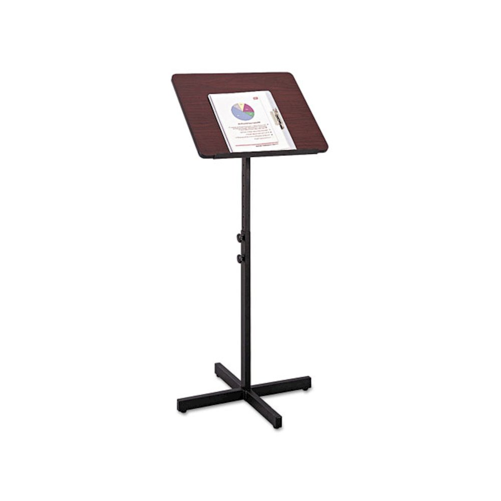 Adjustable Speaker Stand, 21 x 21 x 29.5 to 46, Mahogany/Black - Safco