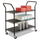 Wire Utility Cart, Metal, 3 Shelves, 600 lb Capacity, 43.75'' x 19.25'' x 40.5'', Black - Safco