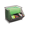 Onyx Stackable Mesh Storage Bin, 4 Compartments, Steel Mesh, 14 x 15.5 x 11.75, Black - Safco