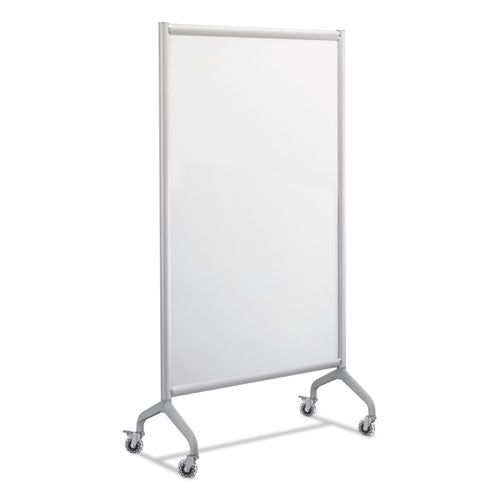 Rumba Full Panel Whiteboard Collaboration Screen, 36w x 16d x 66h, White/Gray - Safco