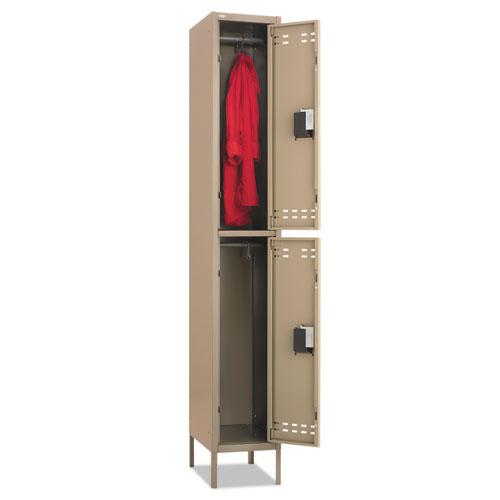 Double-Tier Locker, 12w x 18d x 78h, Two-Tone Tan - Safco