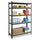 Boltless Steel/Particleboard Shelving, Five-Shelf, 48w x 18d x 72h, Black - Safco