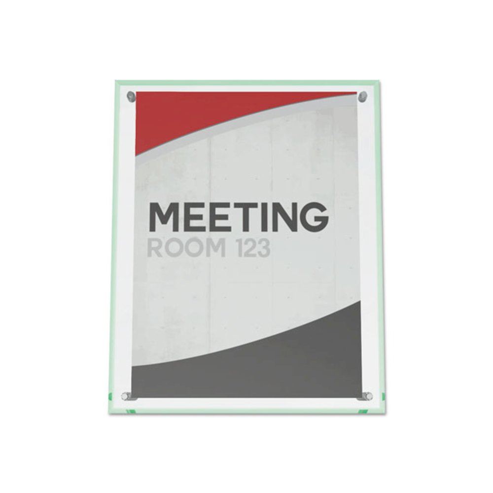 Superior Image Beveled Edge Sign Holder, Letter Insert, Clear/Green-Tinted Edges - deflecto