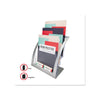 3-Tier Literature Holder, Leaflet Size, 11.25w x 6.94d x 13.31h, Silver - deflecto