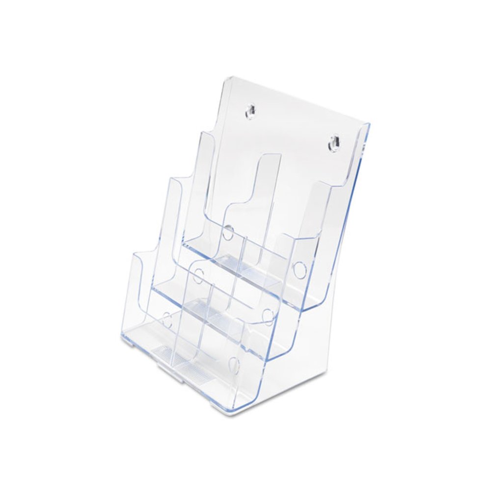 6-Compartment DocuHolder, Leaflet Size, 9.63w x 6.25d x 12.63h, Clear - deflecto