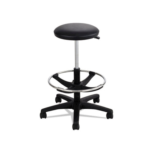 Extended-Height Lab Stool, Backless, Supports Up to 250 lb, 22'' to 32'' Seat Height, Black - Safco