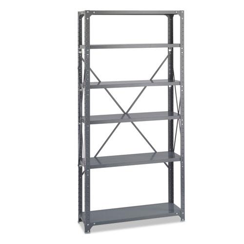 Commercial Steel Shelving Unit, Six-Shelf, 36w x 12d x 75h, Dark Gray - Safco