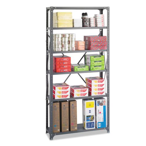 Commercial Steel Shelving Unit, Six-Shelf, 36w x 12d x 75h, Dark Gray - Safco