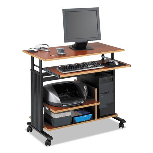 Muv 28'' Adjustable-Height Mini-Tower Computer Desk, 35.5'' x 22'' x 29'' to 34'', Cherry/Black - Safco