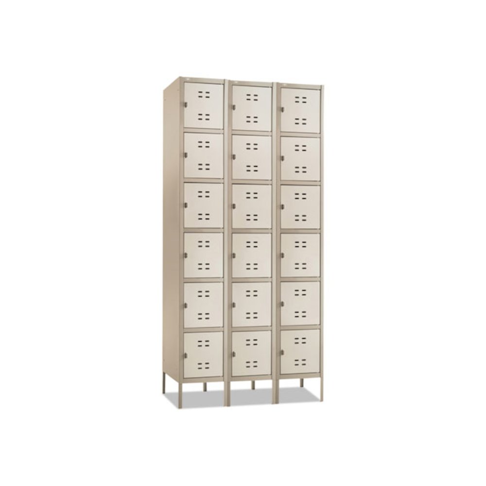 Three-Column Box Locker, 36w x 18d x 78h, Two-Tone Tan - Safco