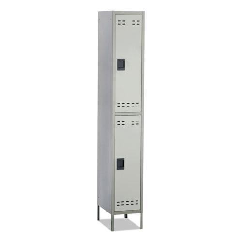 Double-Tier Locker, 12w x 18d x 78h, Two-Tone Gray - Safco