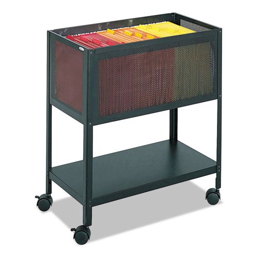 Open Top Mesh Tub, Metal, 1 Shelf, 1 Bin, 13.5'' x 24.25'' x 27.5'', Black - Safco