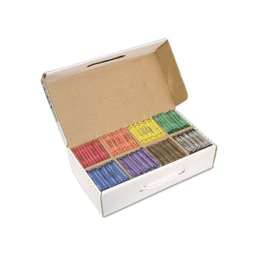 Crayons Made with Soy Classpack, Regular Size, 0.37'' x 3.7'', 8 Assorted Colors, 800/Carton - Prang