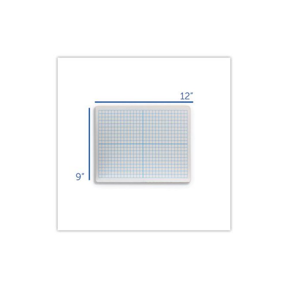 Graphing Two-Sided Dry Erase Board, Computational Grid Format, 12'' x 9'', White Surface, 12/Pack - Flipside
