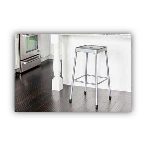 Counter-Height Steel Stool, Backless, Supports Up to 250 lb, 25'' Seat Height, Silver - Safco