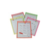 Reusable Dry Erase Pockets, Super Heavy-Duty, Top Load 9 x 12 Insert, Clear Front, Assorted Neon Border, 25/Box - C-Line