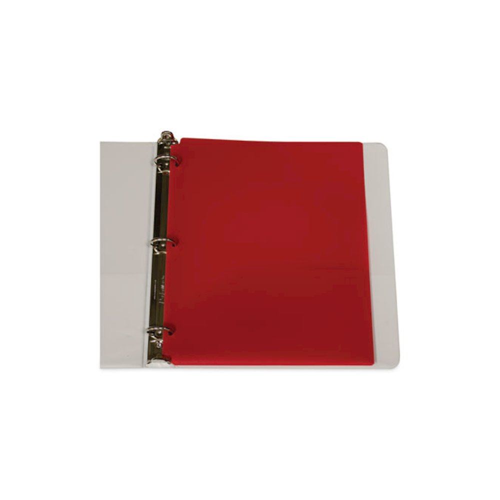 Two-Pocket Heavyweight Poly Portfolio Folder with 3-Hole Punch, Accommodates 11 x 8.5 Sheets, Red, 25/Box - C-Line