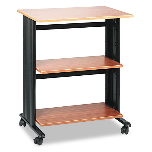 Muv Mobile Machine Cart, Three-Shelf, 29-1/2w x 20d x 35h, Oak/Black - Safco
