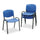 Stacking Chair, Supports Up to 250 lb, 18'' Seat Height, Blue Seat, Blue Back, Black Base, 4/Carton - Safco