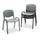 Stacking Chair, Supports Up to 250 lb, 18'' Seat Height, Charcoal Seat, Charcoal Back, Black Base, 4/Carton - Safco