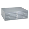 Five-Drawer Steel Flat File, 46½”w x 35½”d x 16½”h, Gray - Safco