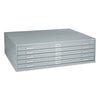 Five-Drawer Steel Flat File, 53-1/2w x 41-1/2d x 16-1/2h, Gray - Safco