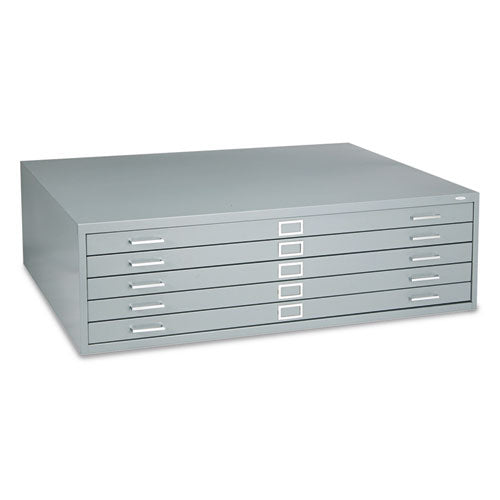 Five-Drawer Steel Flat File, 53-1/2w x 41-1/2d x 16-1/2h, Gray - Safco
