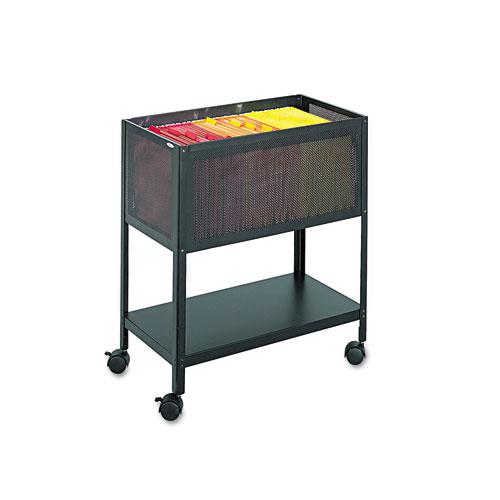 Open Top Mesh Tub, Metal, 1 Shelf, 1 Bin, 13.5'' x 24.25'' x 27.5'', Black - Safco