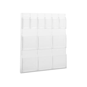 Reveal Clear Literature Displays, 12 Compartments, 30w x 2d x 34.75h, Clear - Safco
