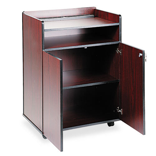 Executive Mobile Presentation Stand, 29.5w x 20.5d x 40.75h, Mahogany - Safco