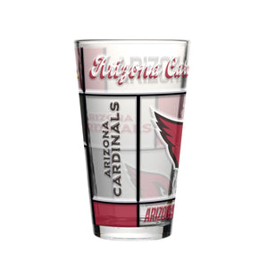 Arizona Cardinals Pint Glass 16oz Quilted Stained Boxed - Logo Brands