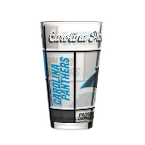 Carolina Panthers Pint Glass 16oz Quilted Stained Boxed - Logo Brands