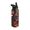 Cincinnati Bengals Quencher Bottle 34oz Stainless Steel Dreamweave - Logo Brands