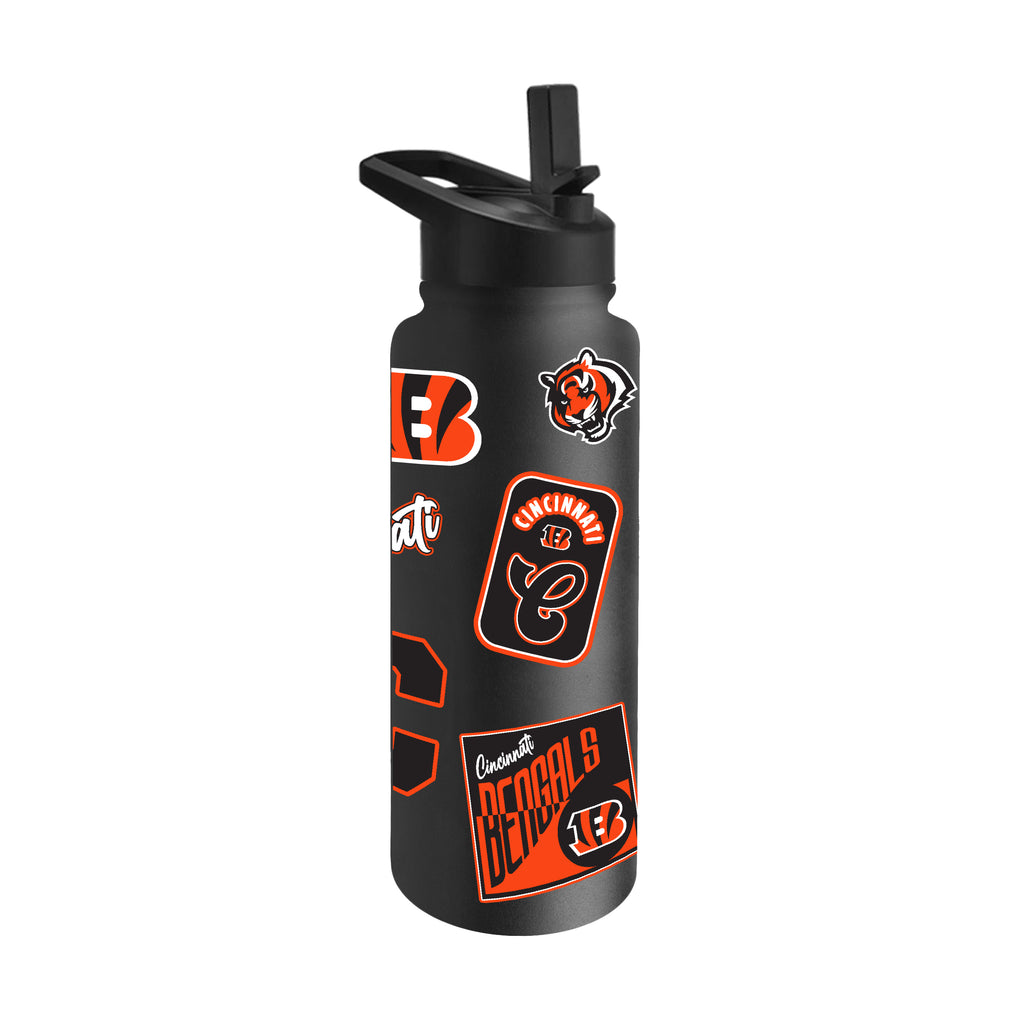 Cincinnati Bengals Quencher Bottle 34oz Stainless Steel Dreamweave - Logo Brands